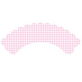Pink Gingham Fairy Cake Wraps - 12pcs - BA10973