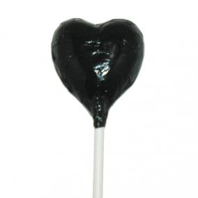 Mini Heart Lollipop Black - 50pcs - M11242