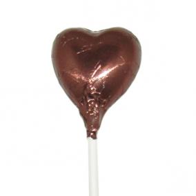 Mini Heart Lollipop Brown - 10pcs - M12874/Br