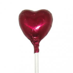 Mini Heart Lollipop Burgundy - 50pcs  - M11243