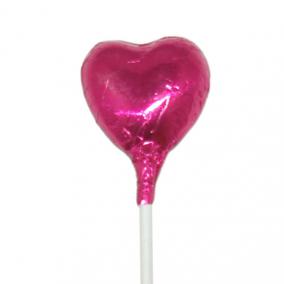 Mini Heart Lollipop Cerise - 50 pcs - M10617