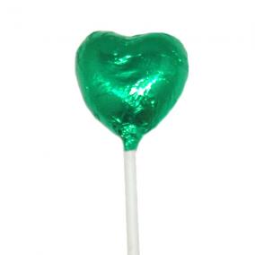 Mini Heart Lollipop Green - 50pcs - M11238