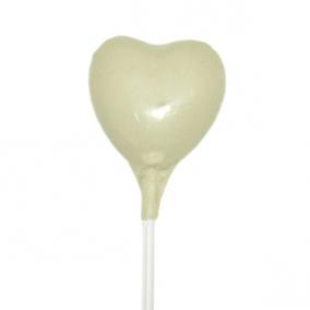 Mini Heart Lollipop Ivory - 50pcs  M10233