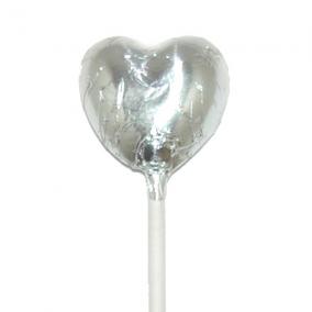 Mini Heart Lollipop Silver - 10pcs -  M12874/S