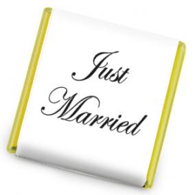 Just Married Neapolitans Silver Foil/White Wrap - 100pcs - M12882